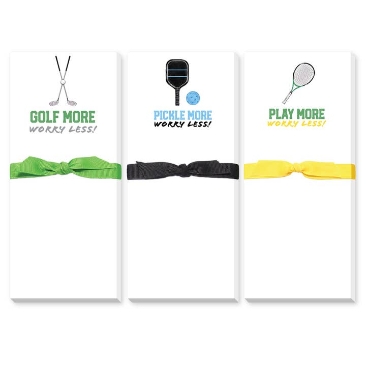 WORRY LESS SKINNIE NOTEPADS for wholesale by Donovan Designs