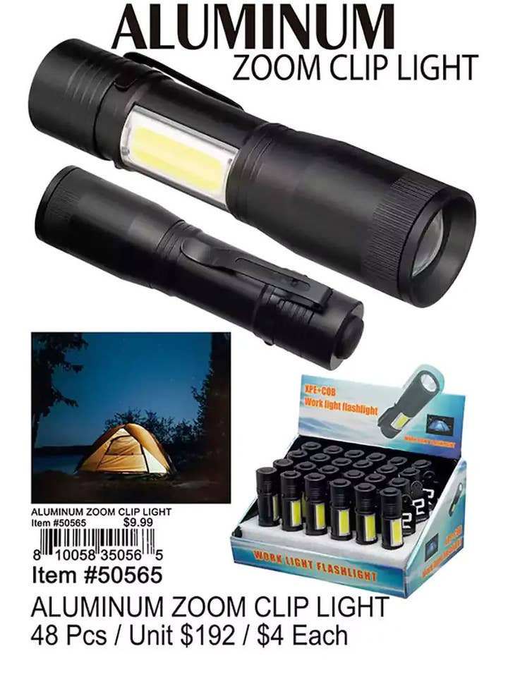 Aluminum Zoom Clip Light . for wholesale by Puka Creations