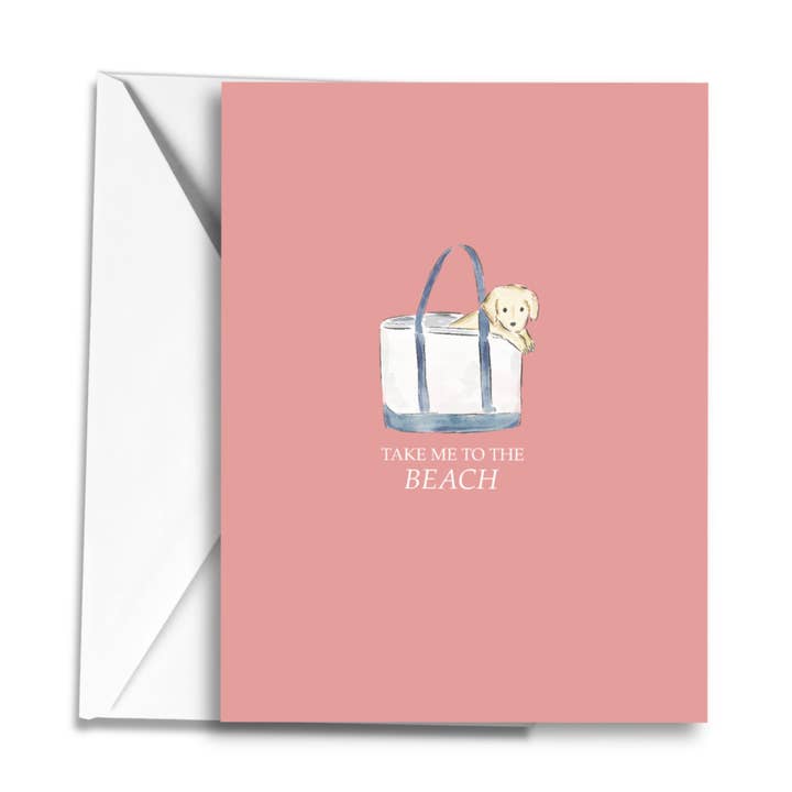 WonderfullyWrittenCo – Cartão de saudação diária por atacado – LEVE-ME PARA A PRAIA CARTÃO DE SAUDAÇÃO GOLDEN RETRIEVER0