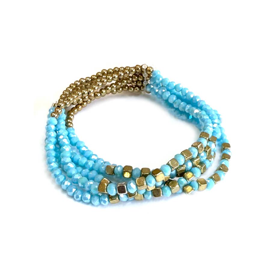 StarryNYC - Wholesale Beaded Bracelet - Neon Multi Line Beaded Stackable Boho Stretch Bracelet2