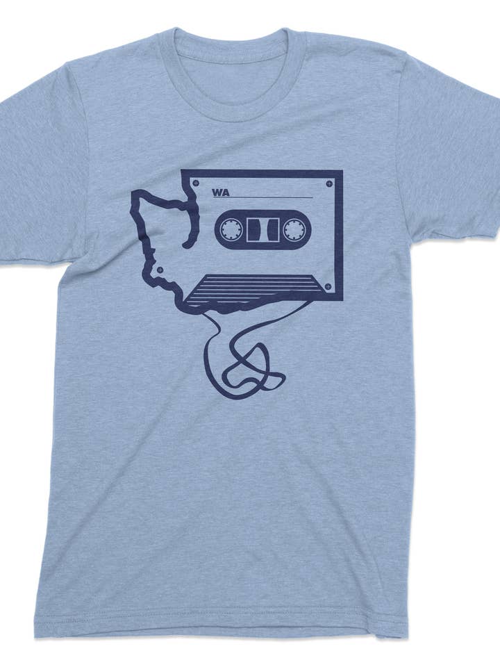 Viaduct - Wholesale Screen Printed T-Shirt - Unisex - Washington State Cassette tee0