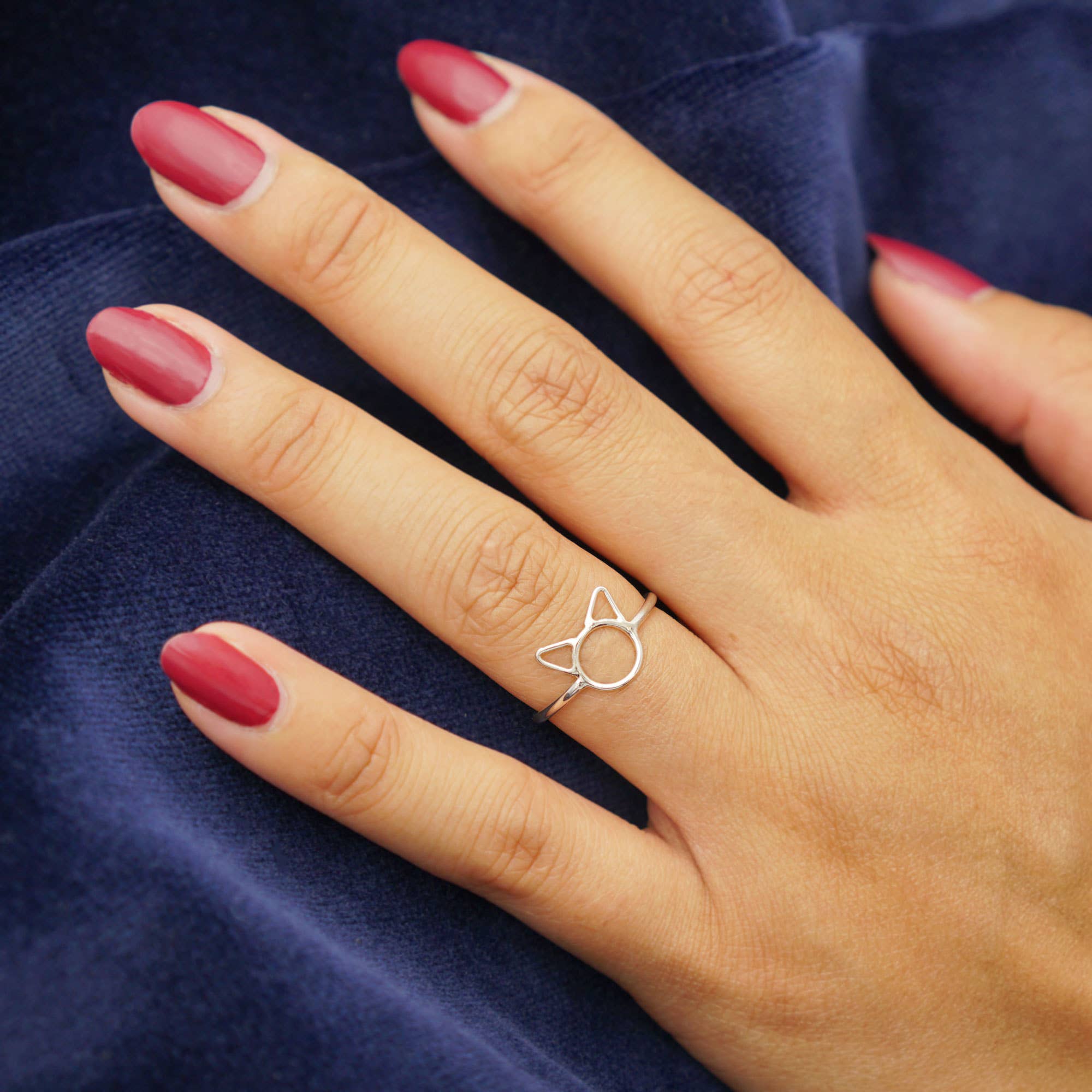 Nina Designs - Wholesale Band/Stacked Ring - Sterling Silver Small Cat Ring1