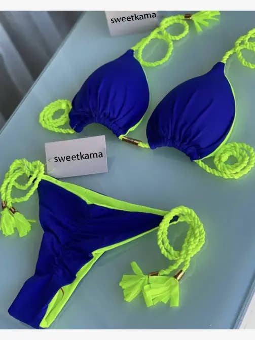 Sweetkama - Wholesale Two Piece Swimsuit - Women's - 2-Piece Color Block Bikini Set Swimsuit 0