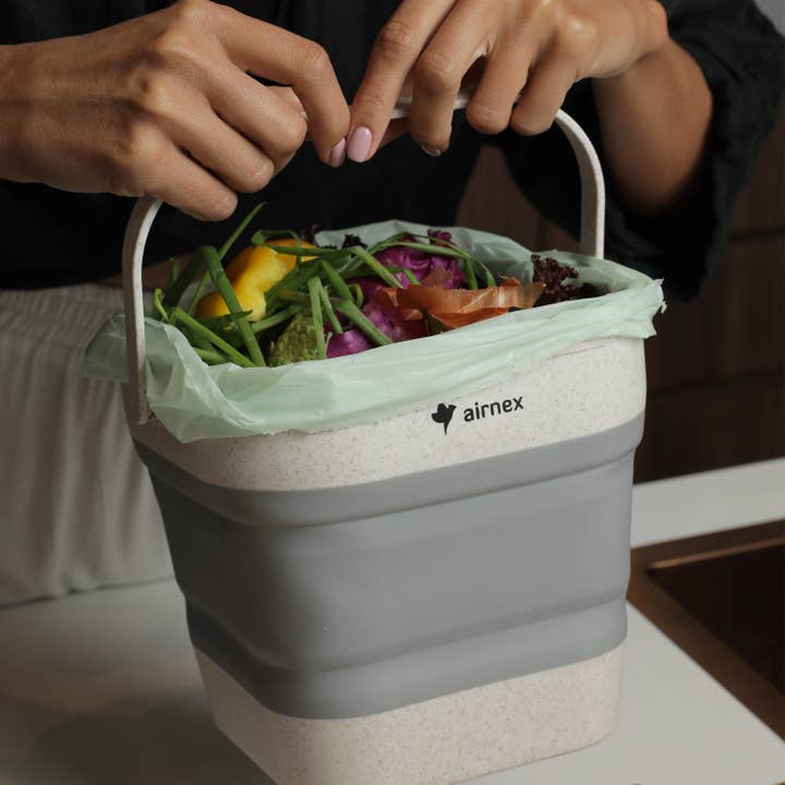 AIRNEX – wholesale Rubbish can/Rubbish bin – Compostable Trash Bags 1.6 Gal - Roll of 50 Compost Bin Bags