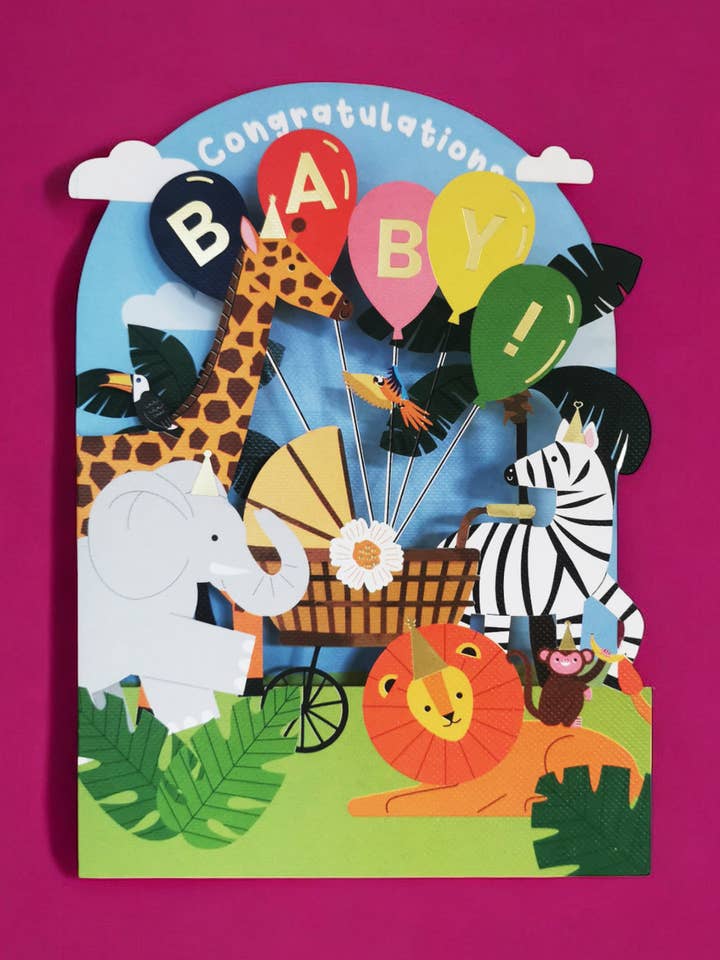 NEW BABY DIECUT ANIMALS GREETING CARD ALLJOY DESIGN for wholesale by Notes & Queries, Inc.