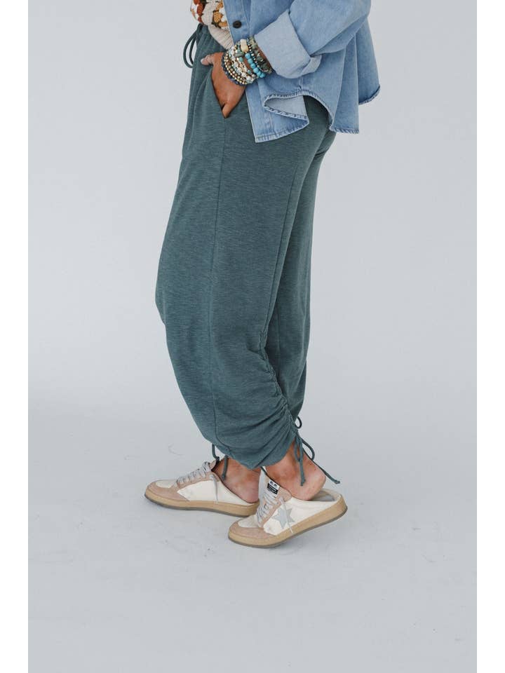 Three Bird Nest - Wholesale Pants - Women's - Solie Cinched Pants - Green Olive