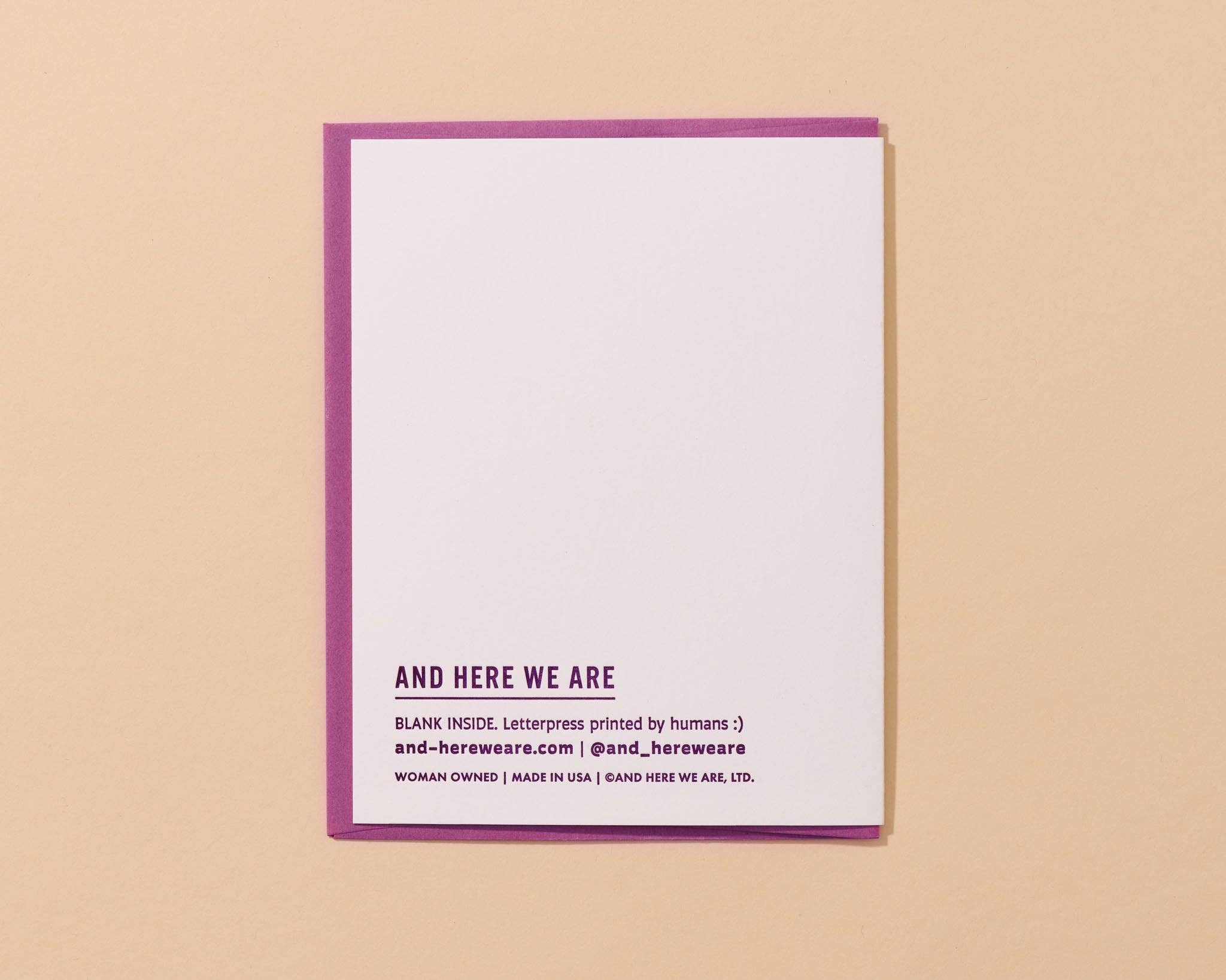 And Here We Are – wholesale Birthday card – Forever Young Letterpress Birthday Card - Greco-roman, Art- Made in USA2