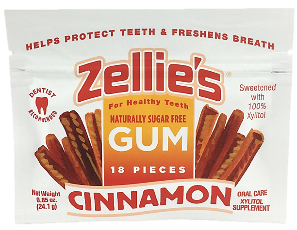 Zellie's - Wholesale Chewing Gum - Zellie's Xylitol Dental Gum - Cinnamon 18ct Pouch1