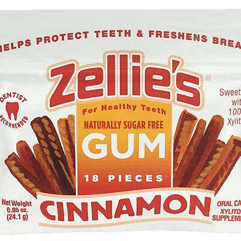 Zellie's - Wholesale Chewing Gum - Zellie's Xylitol Dental Gum - Cinnamon 18ct Pouch1