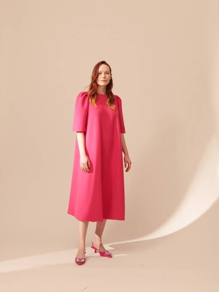 Y102 MIDI DRESS WITH SHORT SLEEVES for wholesale by Giovanna Nicolai