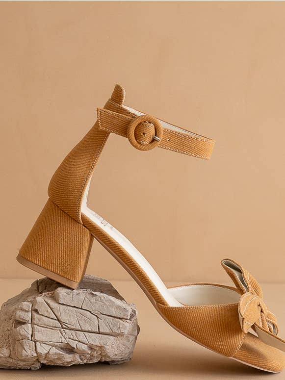 The Vigo Tan | Low Heel With A Sweet Bow for wholesale on Faire