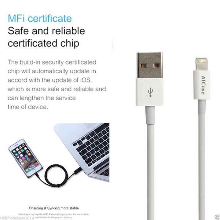 AICase iPhone Charge and Sync MFI Lightning Cable for wholesale by AICase