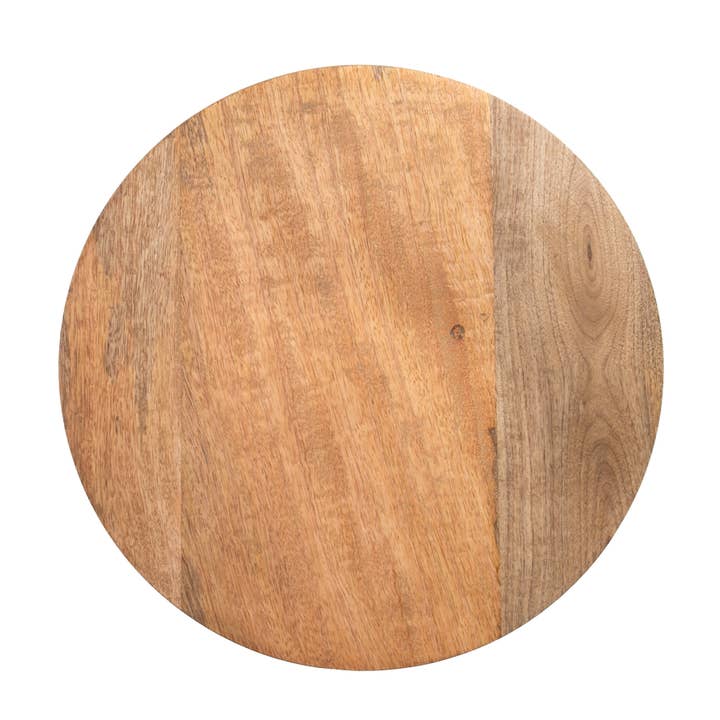 Heritage Lace - Wholesale Cheese Board - Artisan Wood 16" Round Natural Mango Wood Footed Board3