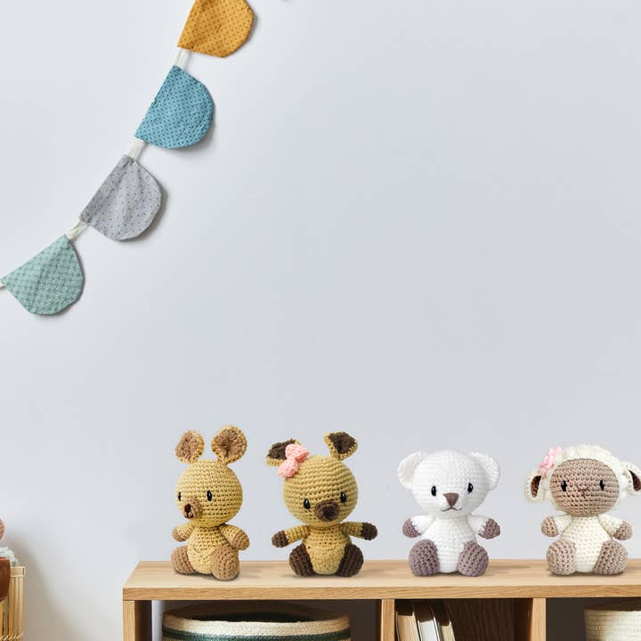 Paul and Lucy - Venta al por mayor Peluche - Niños y bebés - Juguete de ganchillo hecho a mano, Mini Karu, el canguro beige