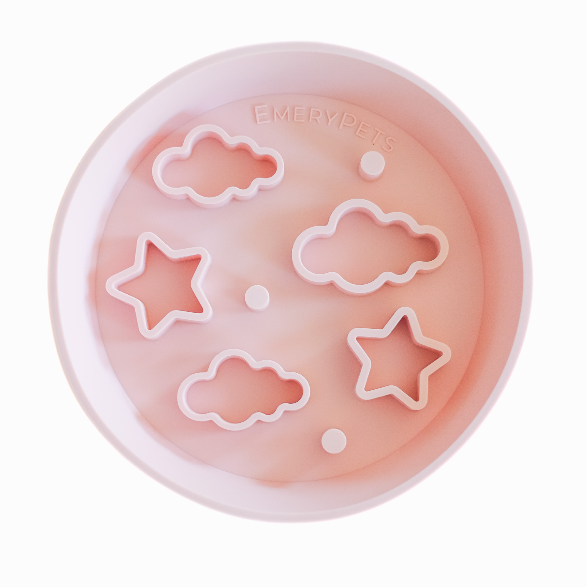 EmeryPets - Wholesale Pet Bowl - Cat/Dog - Star + Cloud Slow Feeder Bowls (Pink)2