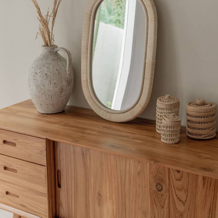 Village Thrive - Wholesale Wall Mirror - Kapsul Rattan Mirror