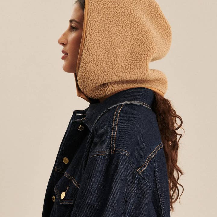 LABDIP - Wholesale Scarf - Women's - ADLER SHERPA MACCHIATO - HOOD FAUX FUR CARAMEL