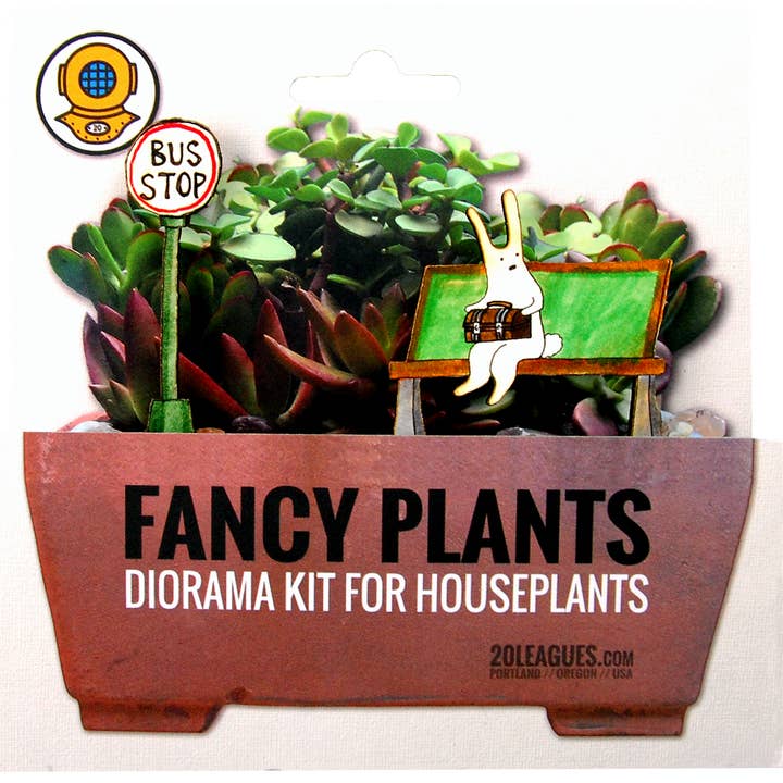 20 Leagues - Wholesale Decorative Figurine - Bunny Bus Stop Fancy Plants Diorama Kit