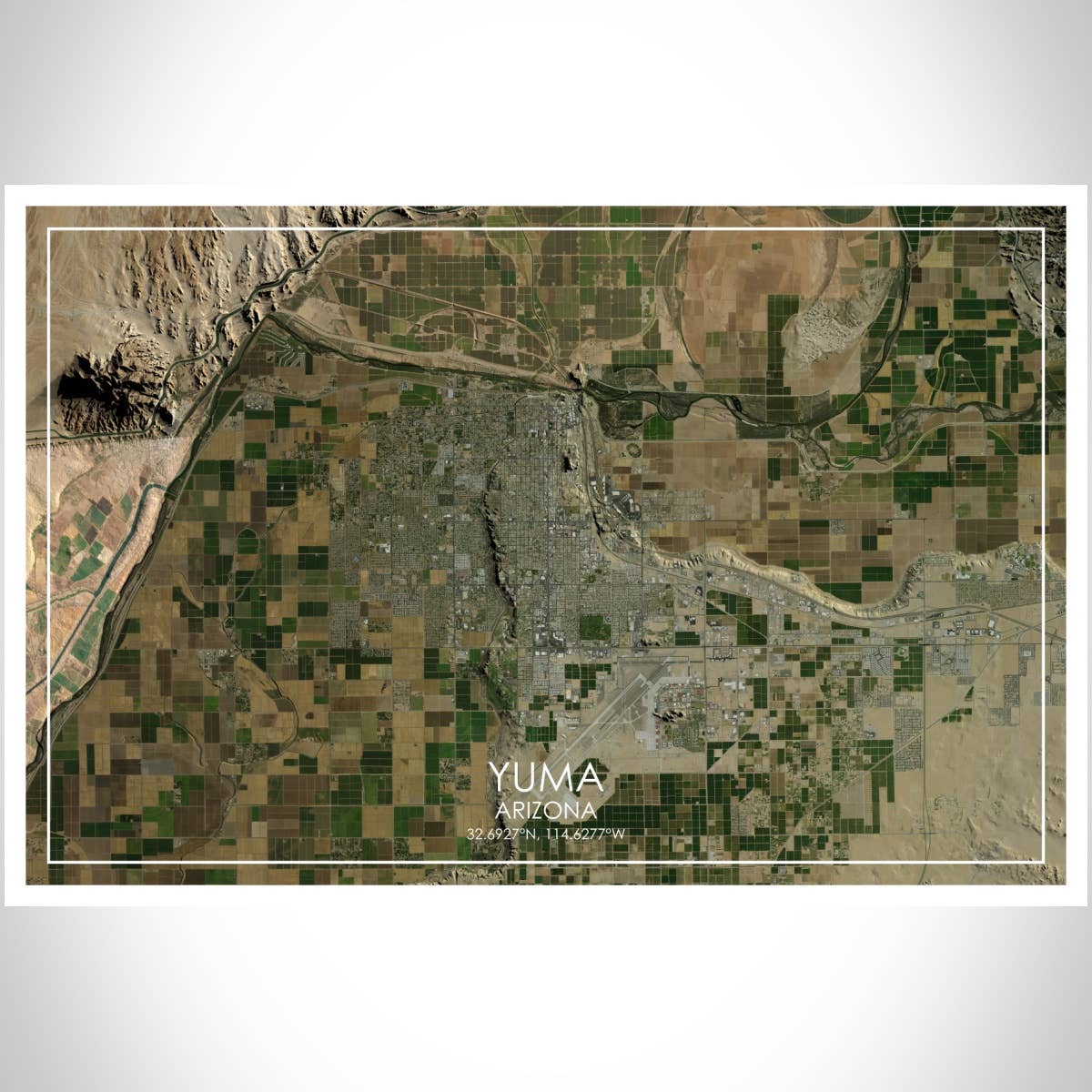 JACE.design - Wholesale Art Print - Yuma AZ Map Print Satellite2