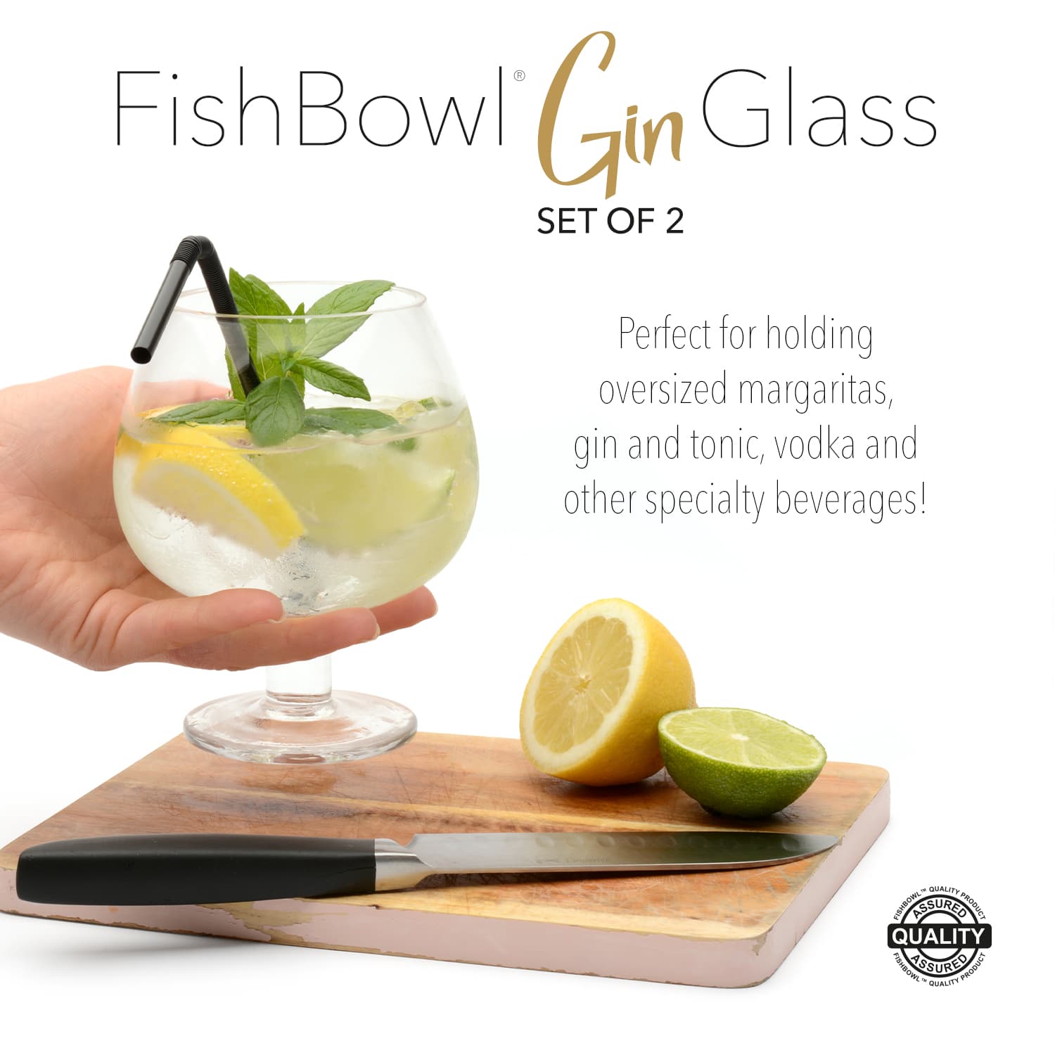 Wholesale Gifts Tomorrow – wholesale Cocktail/liquor glass – Fishbowl Set Of 2 Gin Cocktail Vodka Glass 600ml Gift Set4