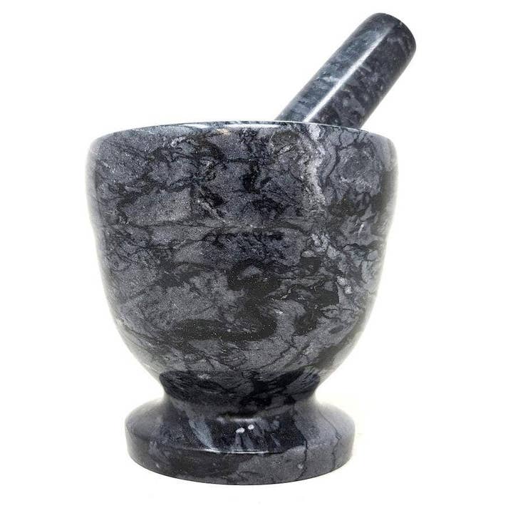 GREENROOTS USA LLC - Wholesale Mortar & Pestle - Black Marble Mortar & Pestle 4"H X 4"W2