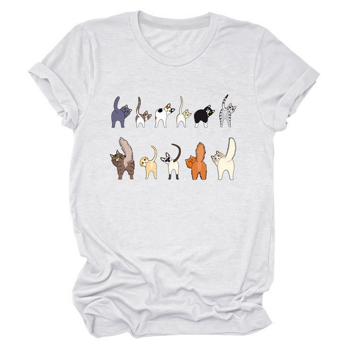 ACCITY - Wholesale T-Shirt (Graphic) - Unisex - Cute Cat Graphic Tee – 11 Cats Turn Around_CWTTS14957