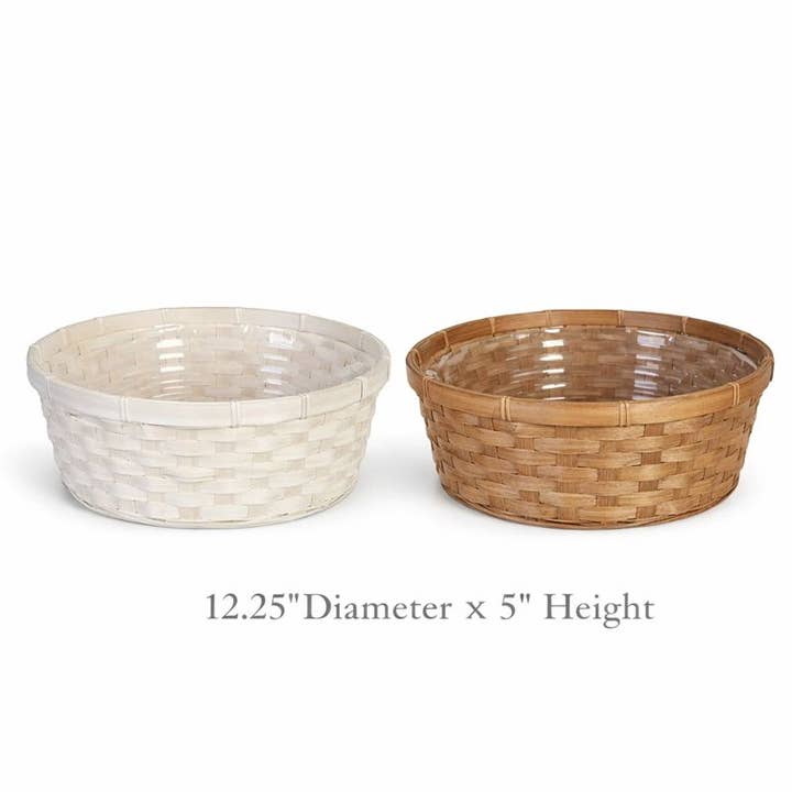 Bamboo Basket Floral Accessories Containers with Liner-12" for wholesale by SWS BASKETS AND HOME DECOR