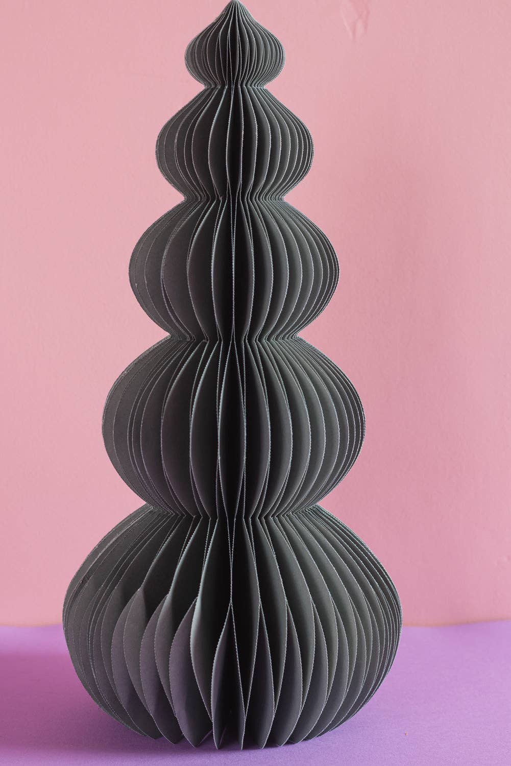 Ian Snow Ltd – wholesale Christmas decoration – Slate Grey Honeycomb Ball Origami Paper Tree1