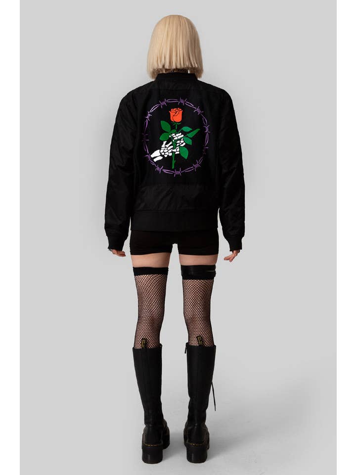 Long Clothing - Wholesale Jacket - Women's - Hopeless Romantic MA1 Patch Jacket