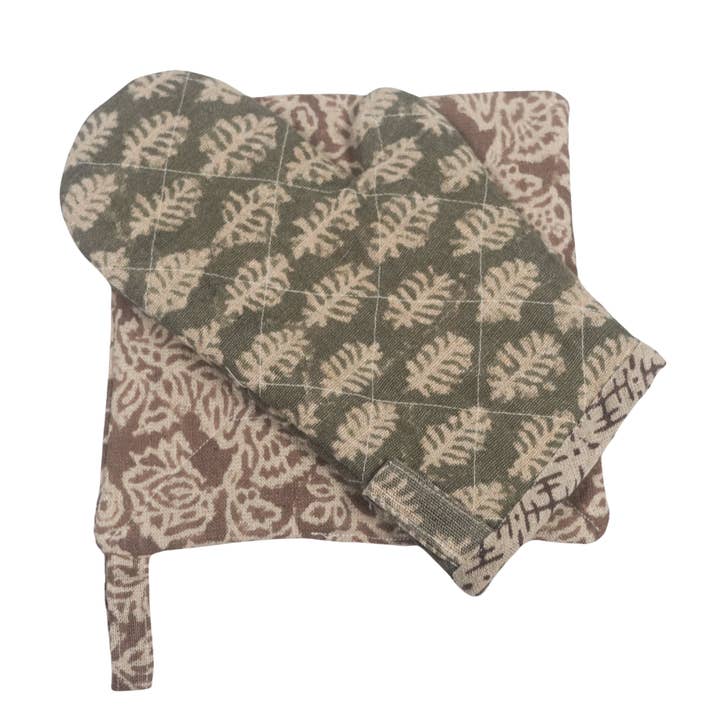 RuffledThread - Wholesale Oven Mitt/Pot Holder - Tiwa Oven Mitt and Pot Holder Set
