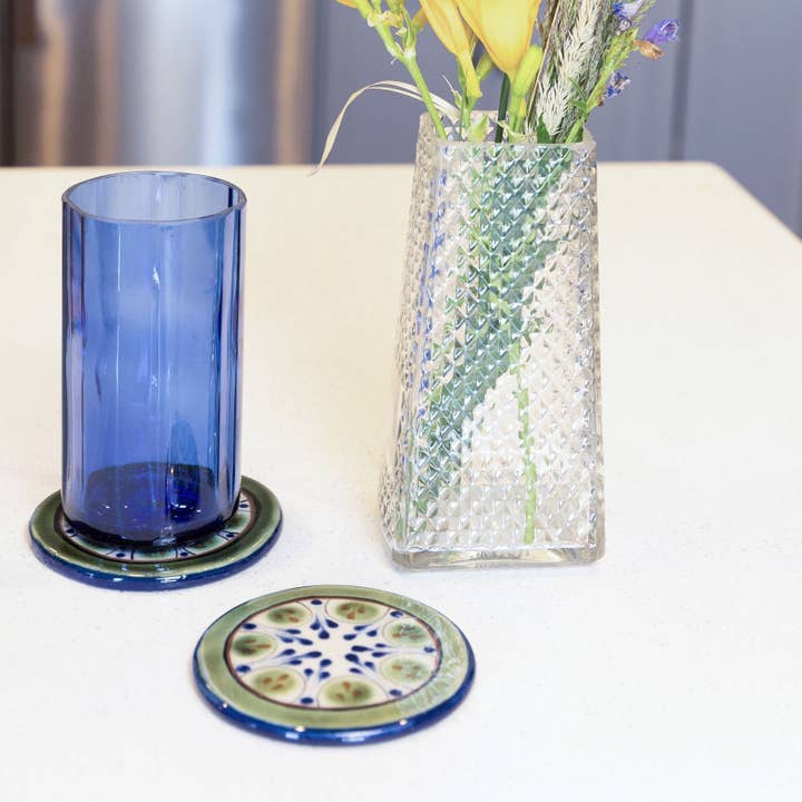 Sottobicchiere/sottopentola in gres guatemalteco piccolo per la vendita all'ingrosso da parte di Upavim Crafts