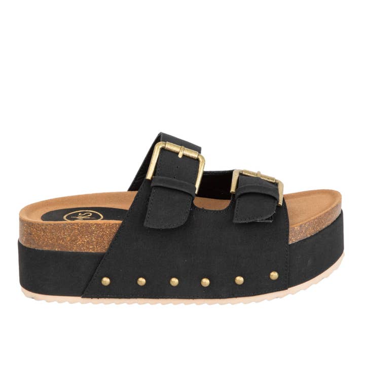 Nina 1 Cork Platform Slide with Vintage Buckles and Studs and other Purchase Wholesale mars sky shoes. Free Returns & Net 60 Terms on Faire trending on Faire.