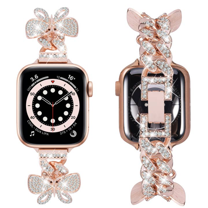 ShopTrendsNow - Wholesale Watch Band/Strap - Women's - Butterfly Crystal CZ Rhinestone Bling Apple Watch Band