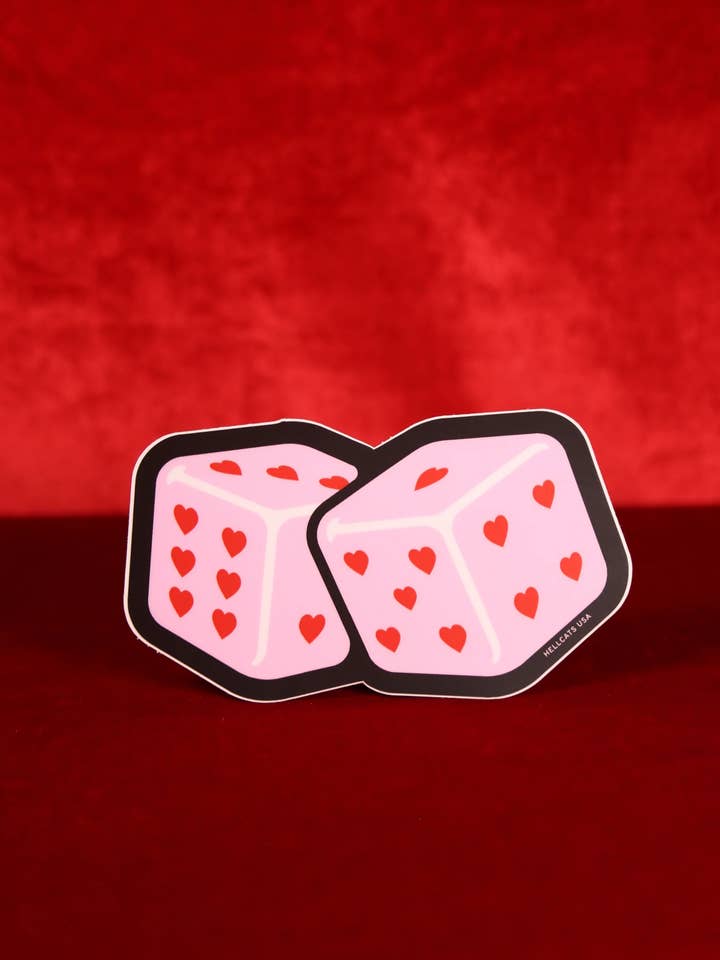 Sticker met dobbelstenen - roze voor wholesale door Hellcats USA