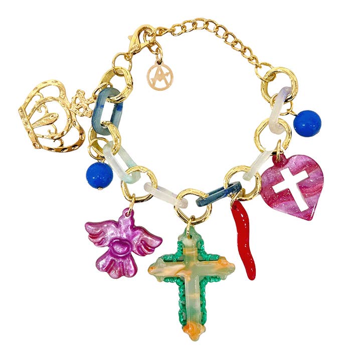 BRACELET EN RÉSINE AVEC BRELOQUES CROIX - FT2260D303 et autres tendances Résultats pour créateur bijoux en vente B2B. Retours gratuits et paiement à 60 jours sur Faire sur Faire.