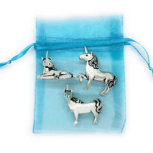 Basic Spirit – wholesale Decorative figurine – 3 pc. Unicorns Miniature Set w/Pouch2