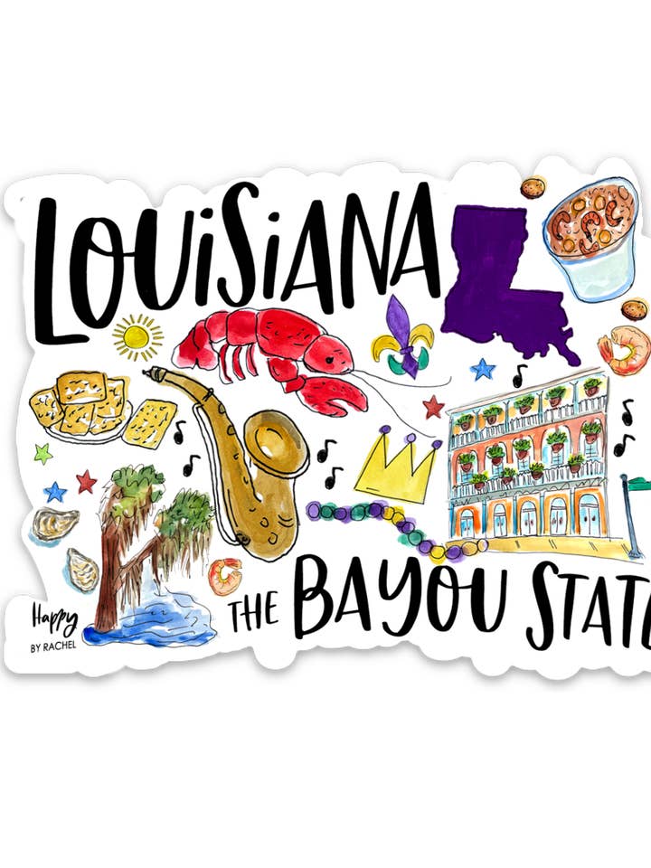 State of Louisiana Sticker-SC State Pride for wholesale by Happy By Rachel, LLC