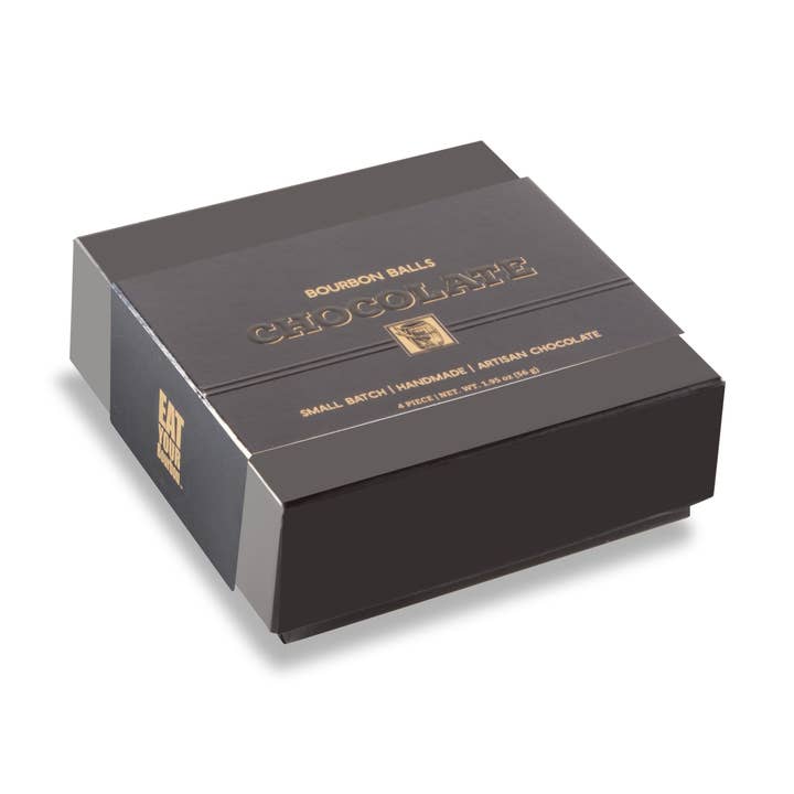 Chocolate Box - Bourbon Balls - 4 piece for wholesale by Bourbon Barrel Foods