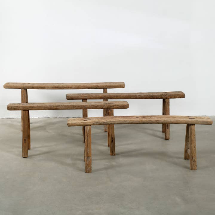 Lily's Living Inc. - Wholesale Bench - Vintage narrow bench with weathered natural tones9