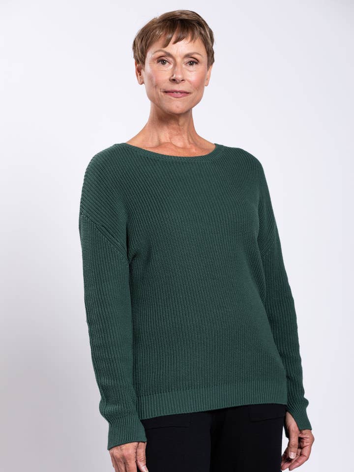 Maglione Mission, Verde Bosco, Cotone per la vendita all'ingrosso da parte di Blue Sky Clothing Co LLC