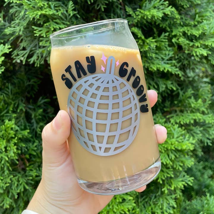Stay Groovy Disco Ball, tasse en verre, tasse uniquement pour la vente par StellaJude