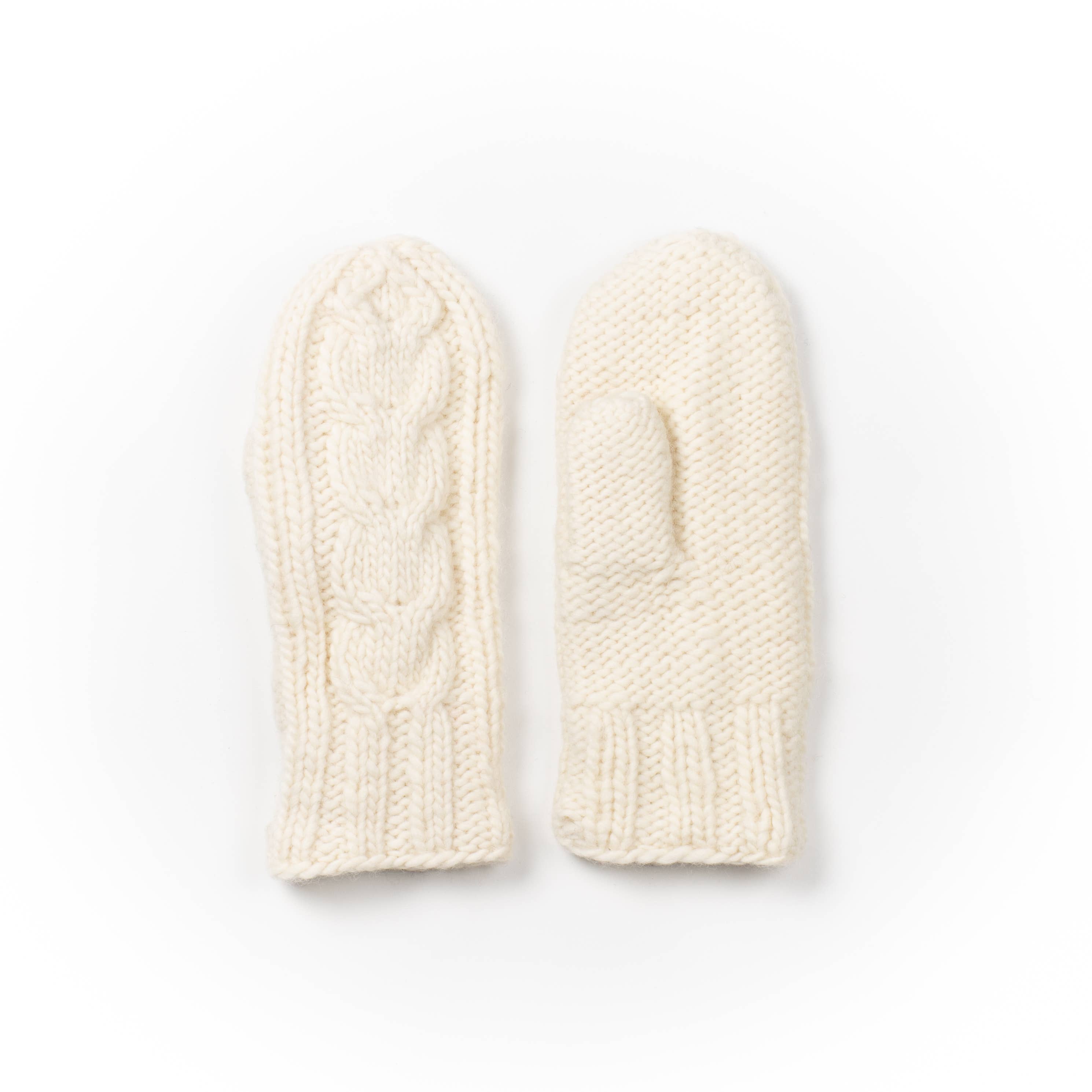 Lost Horizons Knitwear – Ships from USA - Wholesale Mittens - Women's - Quebec Cable Knit Wool Mittens0