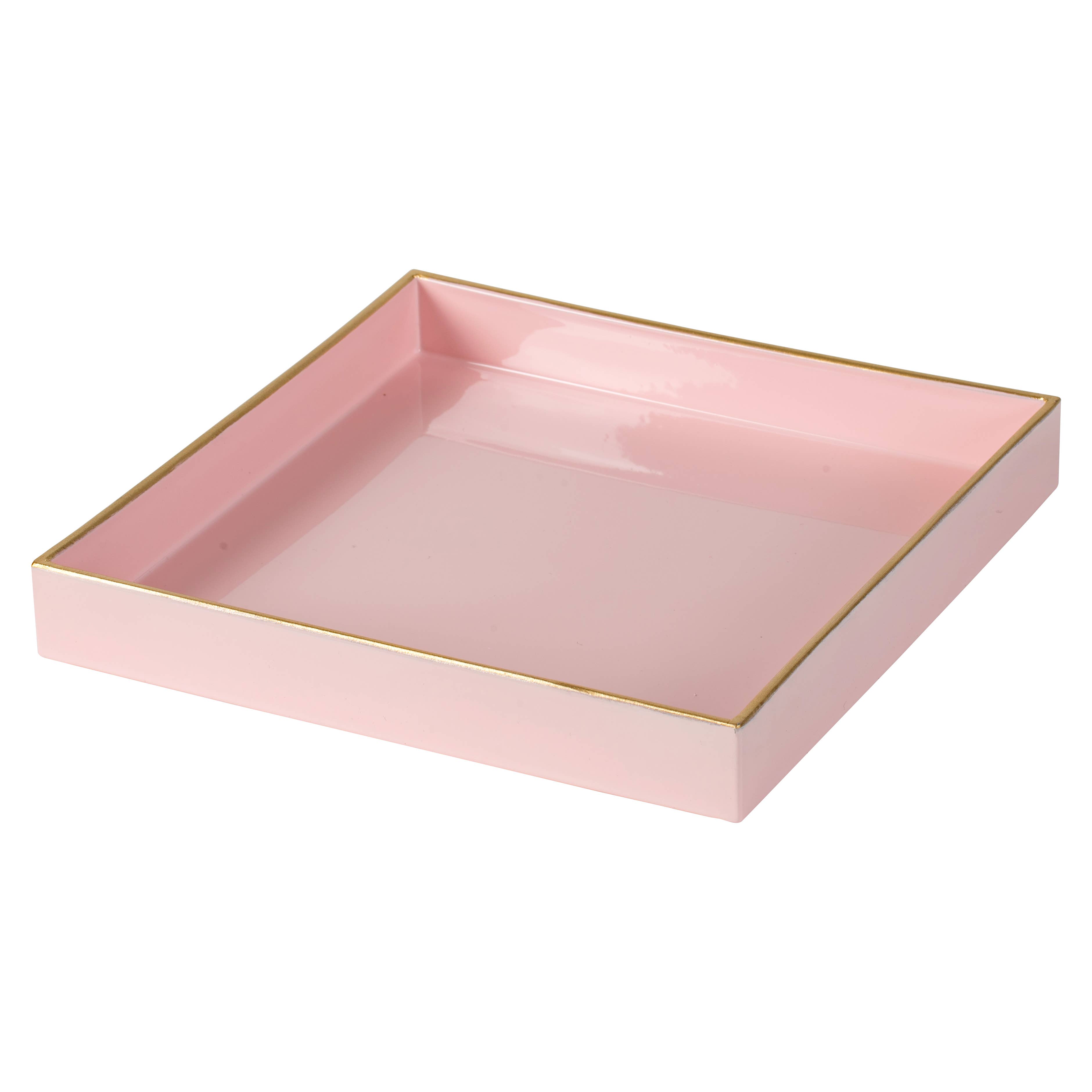 Decorium Living - Wholesale Decorative Tray - Pink Square Decorative Tray0