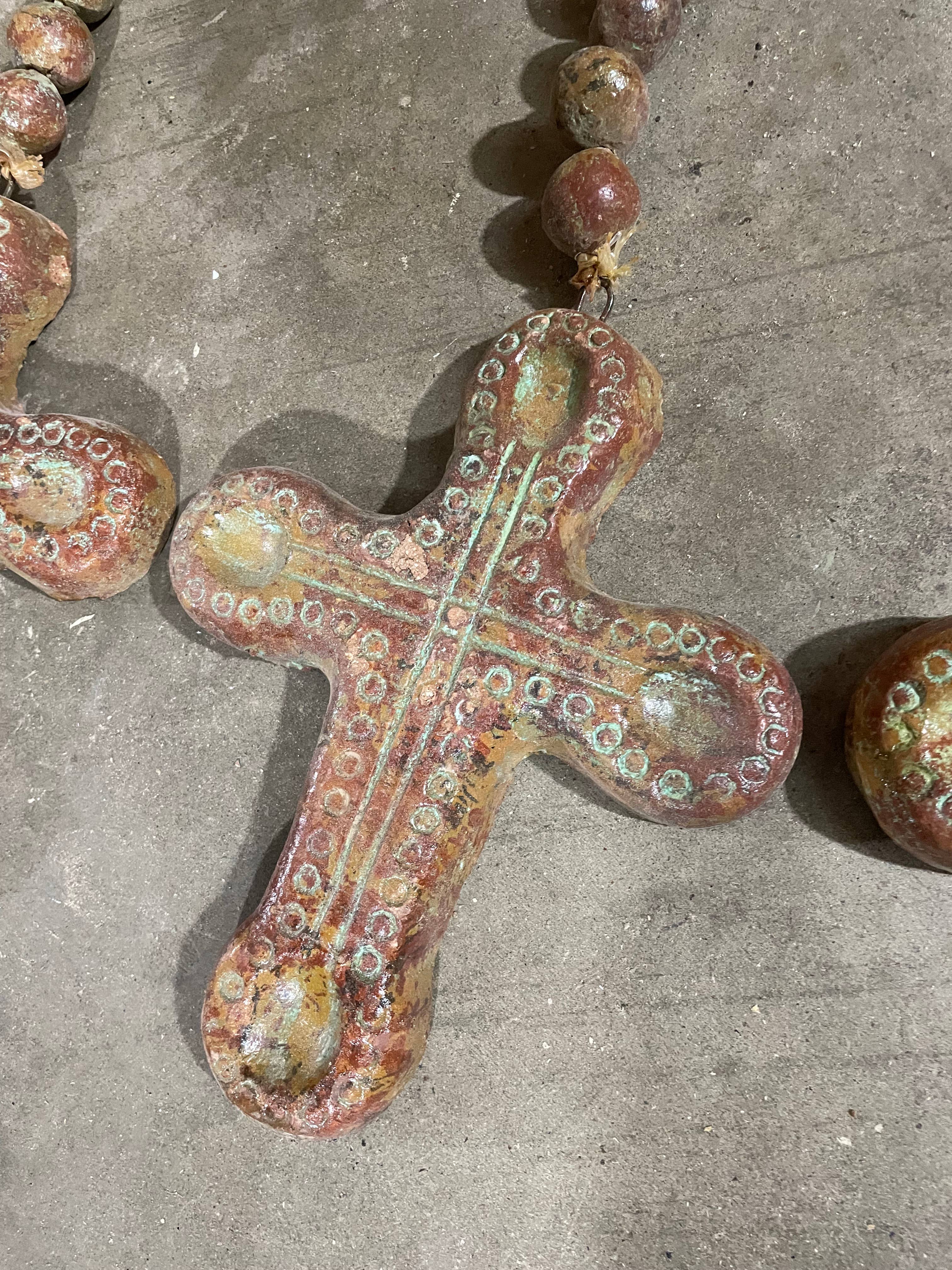 My Amigos Imports - Wholesale Prayer Beads Necklace - Great Buy-Clay Rosary-Beads-WH5-Cross-30-44 in-Green3