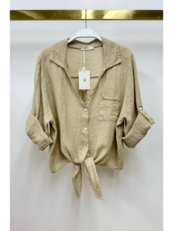 MILIO MILANO - Wholesale Button Down Shirt - Women's - LINEN FRONT TIE BUTTON SHIRT (23.2277/80807/224020)12