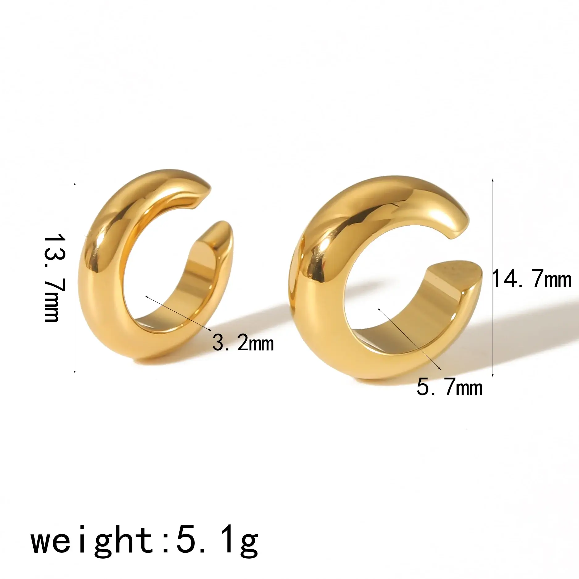 Gooddiy - Wholesale Clip-On Earrings - Plating Stainless Steel 18k Gold Plated Ear Cuffs wholesale6