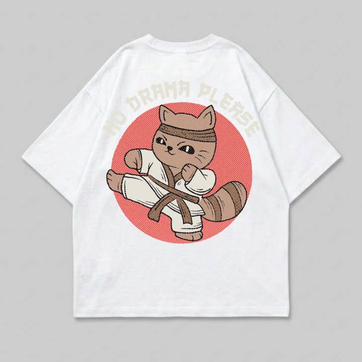 Boxy men's T-shirt No-Drama-Please for wholesale by Mary Cotton Couture