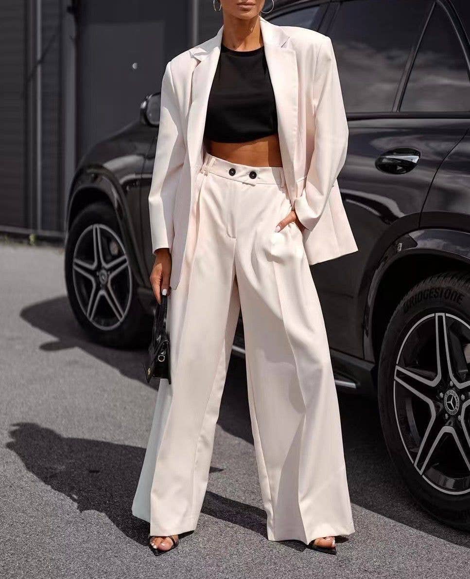 ESTEE BROWN - Wholesale Blazer - Women's - Set: Jacket and Wide-Leg Pants - 87310