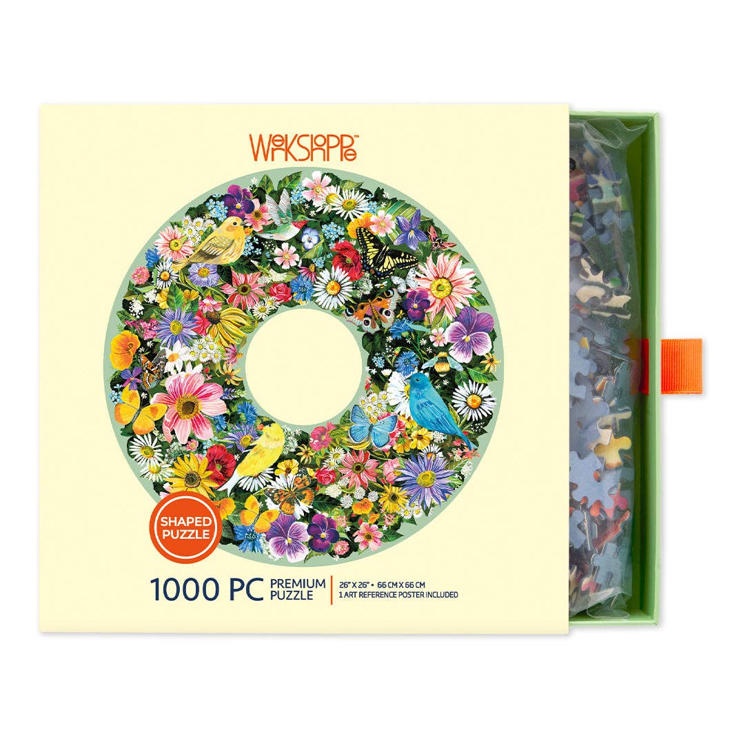 WerkShoppe - Wholesale Puzzle - Adult - Spring Floral Wreath 1000 Piece Puzzle3