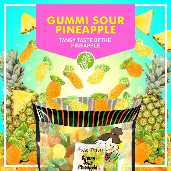 Gummi Sour Pineapples for wholesale by Snack Hawaii
